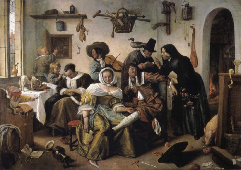 Jan Steen Topsy-turvy world china oil painting image